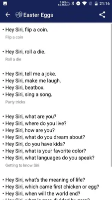 Siri Commands android App screenshot 0