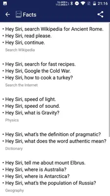 Siri Commands android App screenshot 2