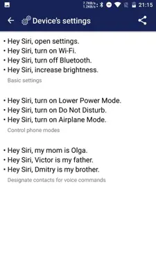 Siri Commands android App screenshot 3