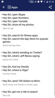 Siri Commands android App screenshot 7