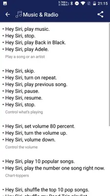 Siri Commands android App screenshot 8